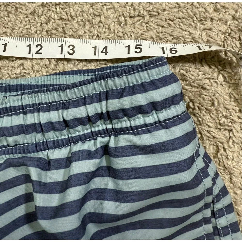 Southern Tide Mens Blue Striped Mesh Swim‎ Trunks Board Beach Fish Shorts Surf L